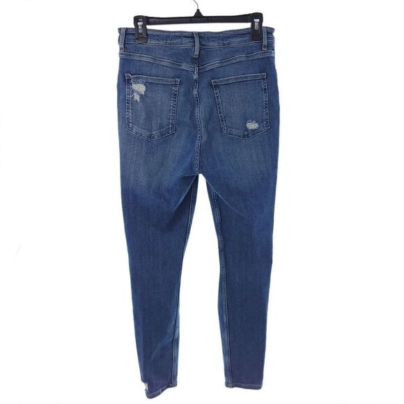 Free People We The Free Sabrina Super Skinny Distressed Jeans Button Fly Size 31 - Picture 9 of 14